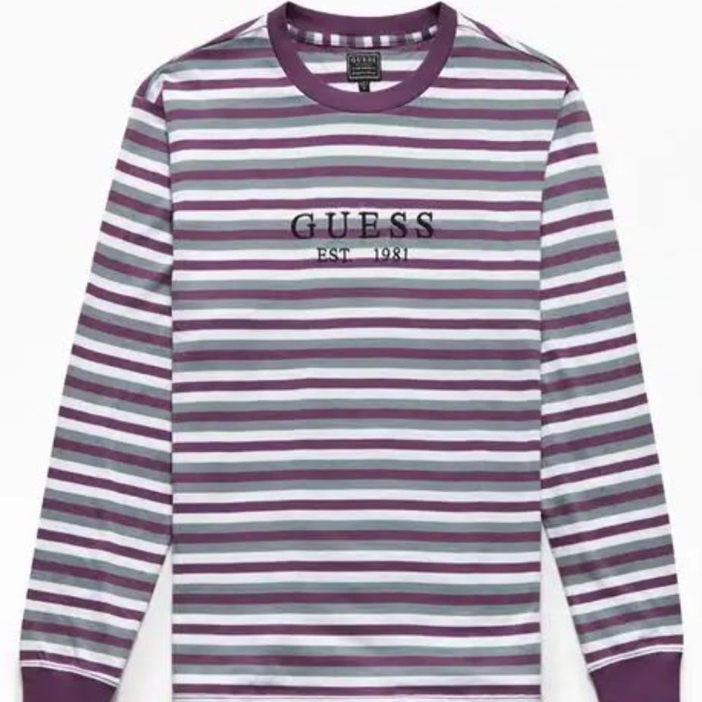 GUESS OVERSIZED STRIPED LONG SLEEVE SHIRT